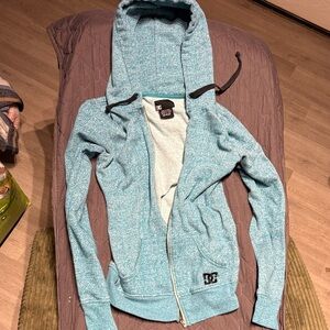 DC Light Teal Heathered Zip-Up Hoodie
